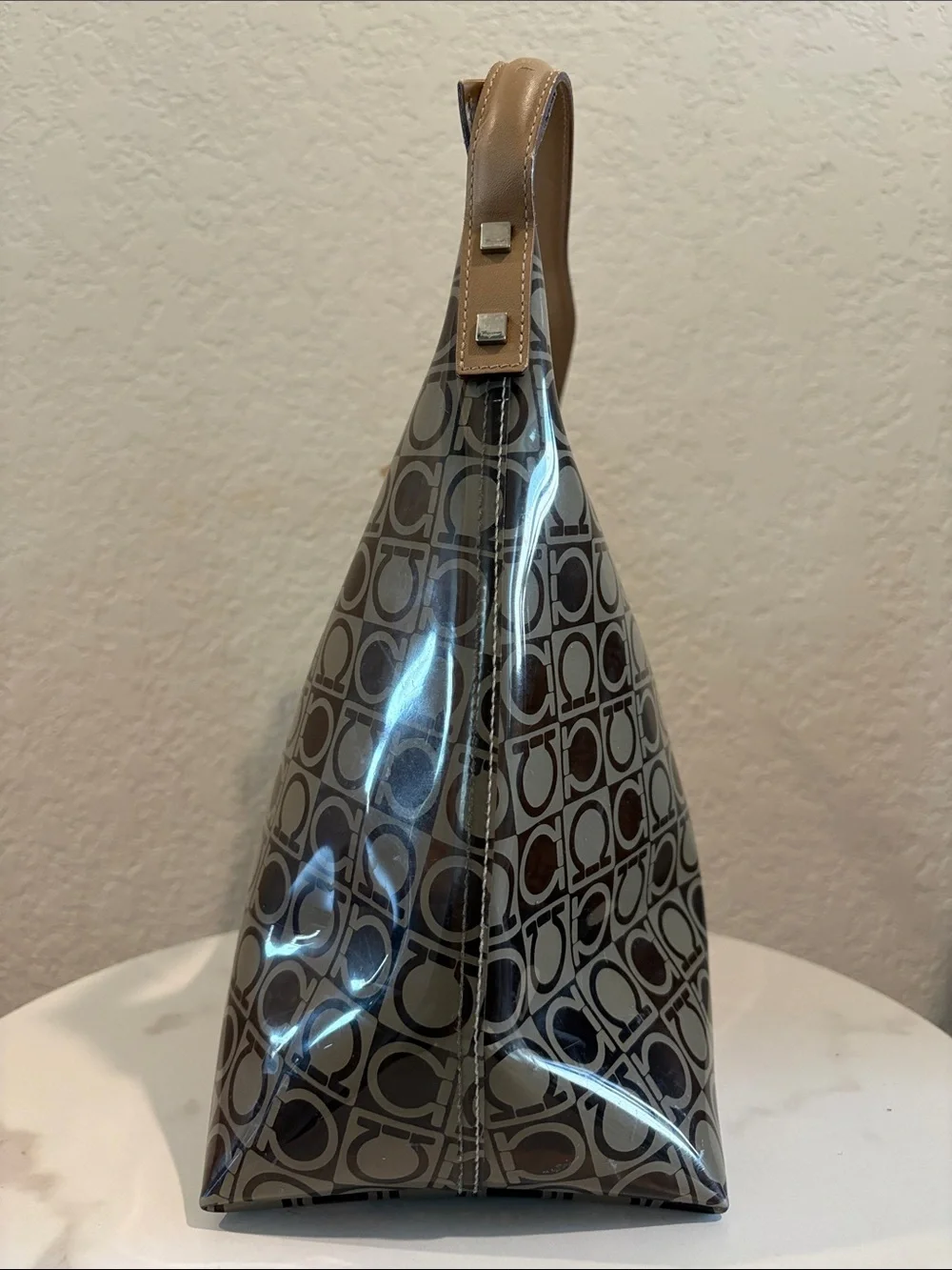 Salvatore Ferragamo translucent Gancini monogram vinyl/PVC hobo shoulder bag